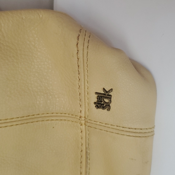 The Sak De Young Yellow Pebble Leather Hobo Shoulder Bag Top Zip - Picture 7 of 8